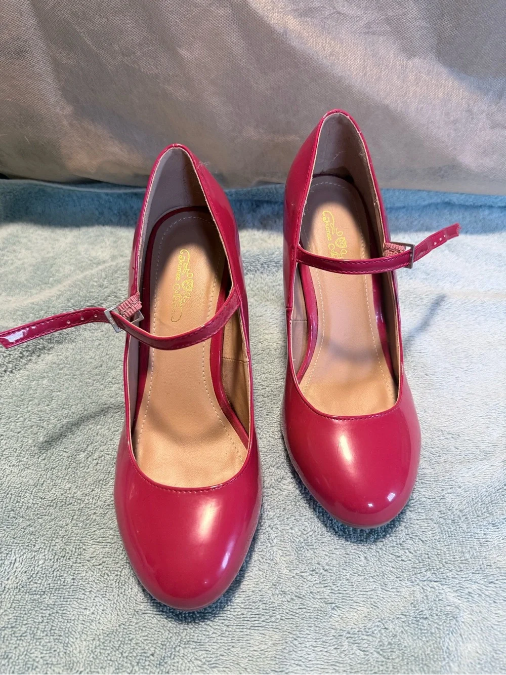 Journee Collection Patent Mary Jane Heels in Red